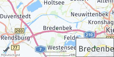 Google Map of Bredenbek bei Rendsburg