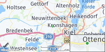 Google Map of Ottendorf bei Kiel