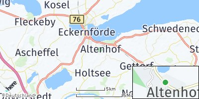 Google Map of Altenhof bei Eckernförde