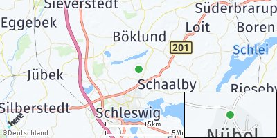 Google Map of Nübel bei Schleswig