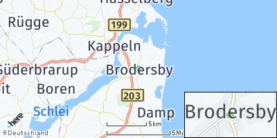 Google Map of Brodersby bei Kappeln