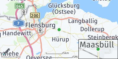 Google Map of Maasbüll bei Flensburg