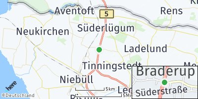 Google Map of Braderup bei Niebüll