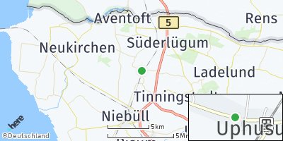 Google Map of Uphusum bei Süderlügum