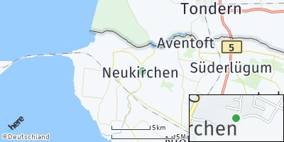 Google Map of Neukirchen bei Niebüll