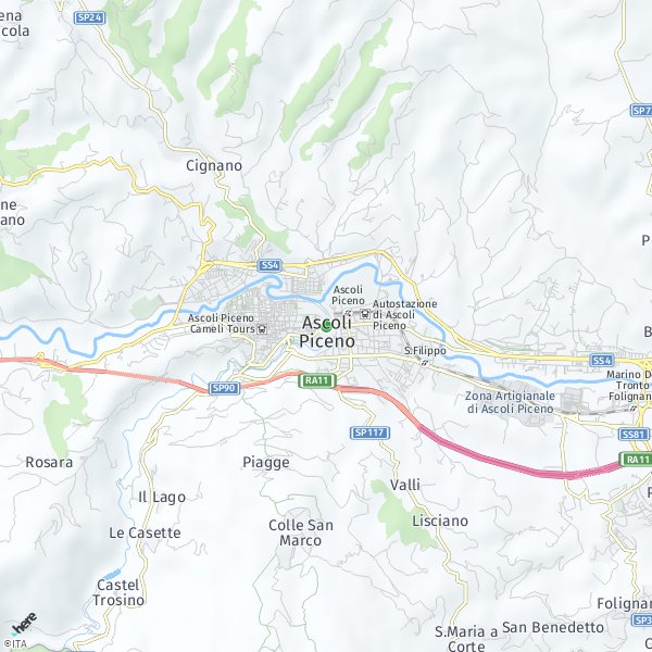 HERE Map of Ascoli Piceno, Italia