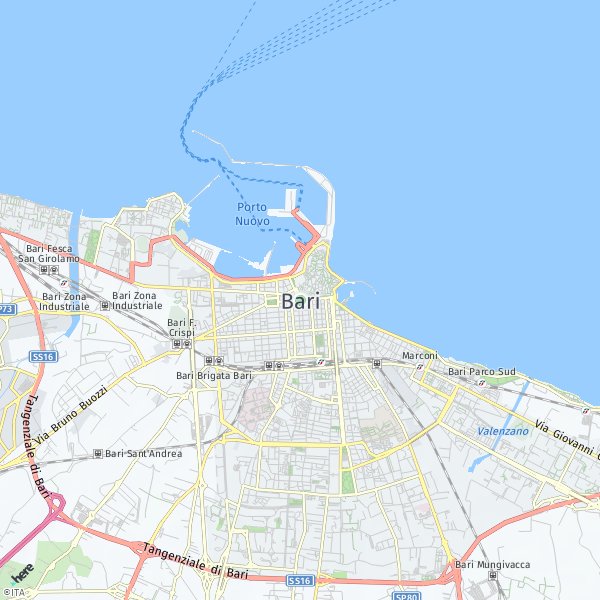 HERE Map of Bari, Italia