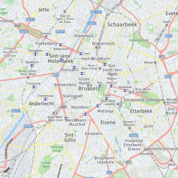 HERE Map of Brussels, Belgium