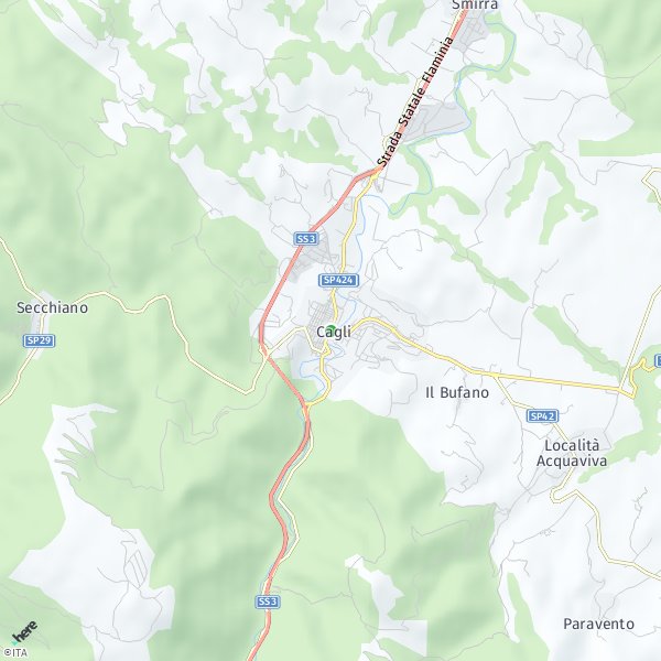 HERE Map of Cagli, Italia