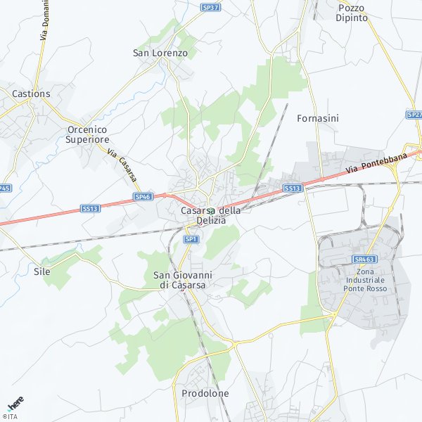 HERE Map of Casarsa della Delizia, Italia