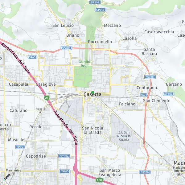 HERE Map of Caserta, Italy