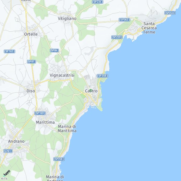 HERE Map of Castro di Lecce, Italia