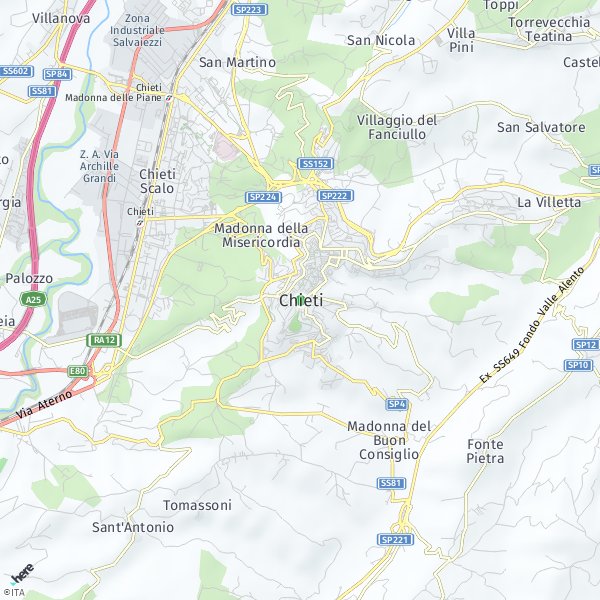 HERE Map of Chieti, Italia