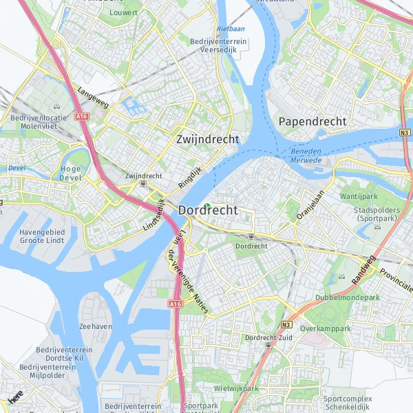 HERE Map of Dordrecht, Netherlands