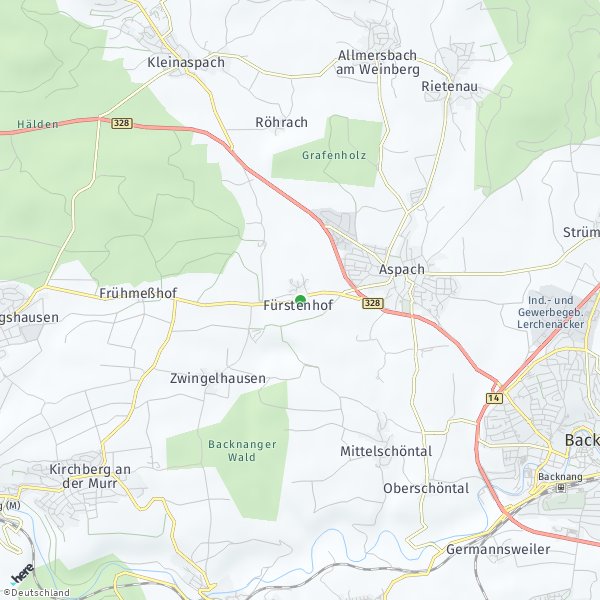 HERE Map of Fürstenhof, Germany