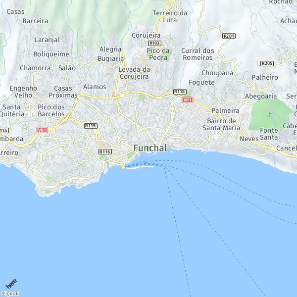 HERE Map of Funchal, Portugal