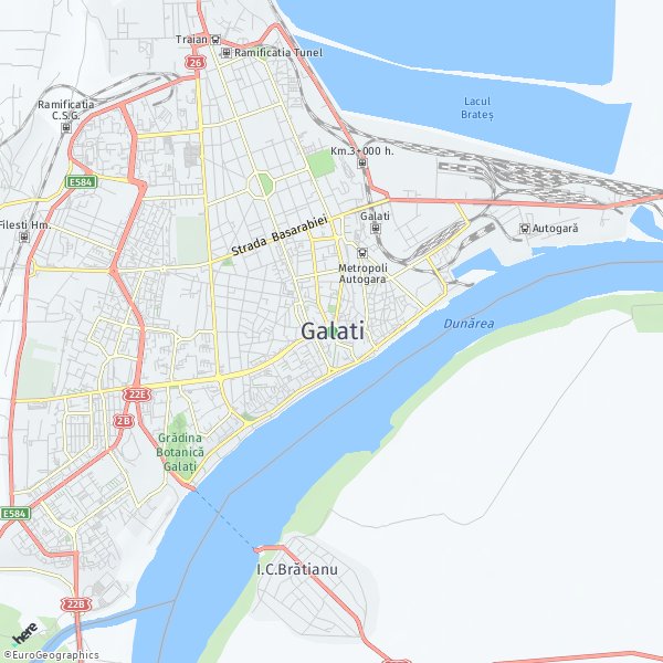 HERE Map of Galaţi, Romania