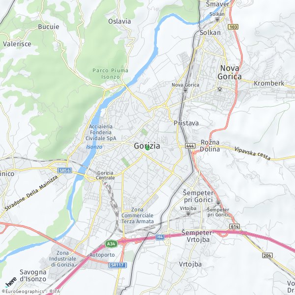 HERE Map of Gorizia, Italia