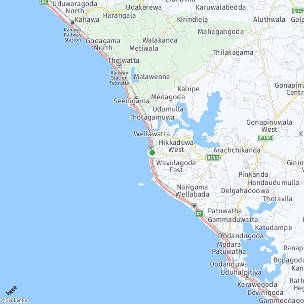 HERE Map of Hikkaduwa, Sri Lanka