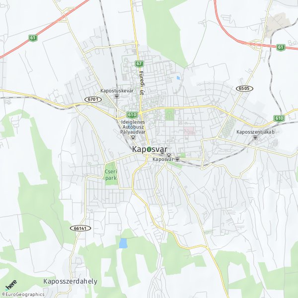 HERE Map of Kaposvár, Magyarország