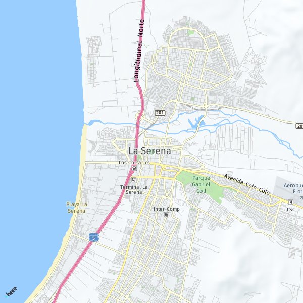 HERE Map of La Serena, Chile