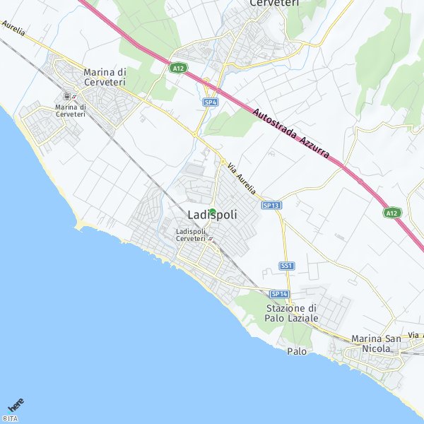 HERE Map of Ladispoli, Italia