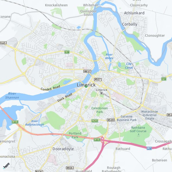 HERE Map of Limerick, Ireland