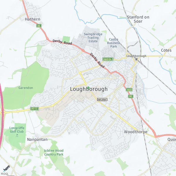 HERE Map of Loughborough, Loughborough