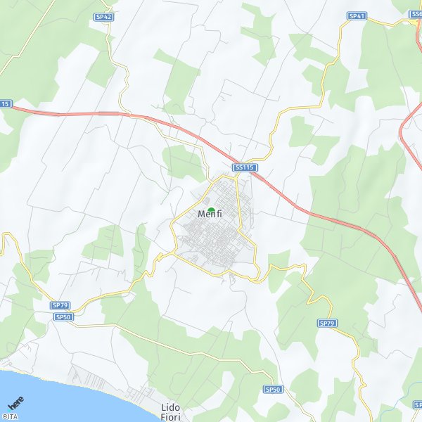 HERE Map of Menfi, Italia