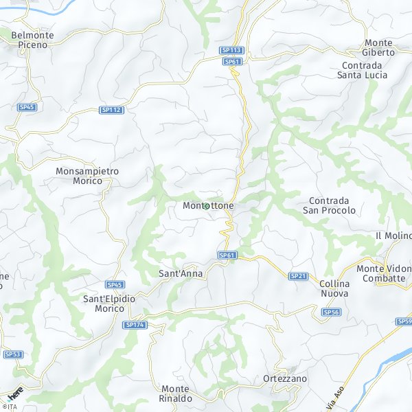 HERE Map of Montottone, Italia