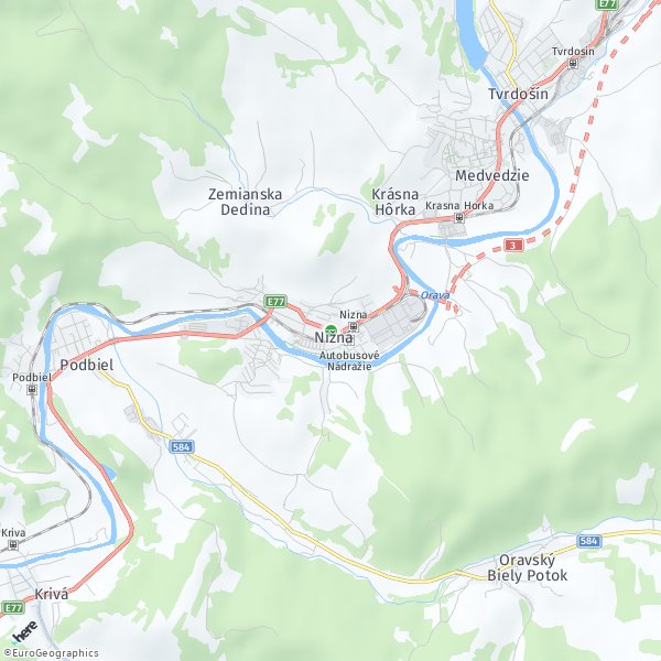 HERE Map of Nižná, Slovensko