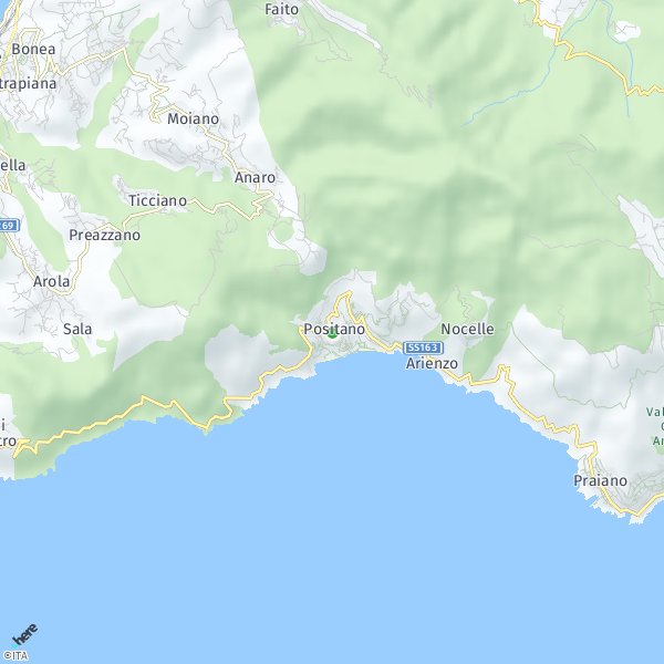 HERE Map of Positano, Italia