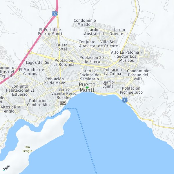 HERE Map of Puerto Montt, Chile