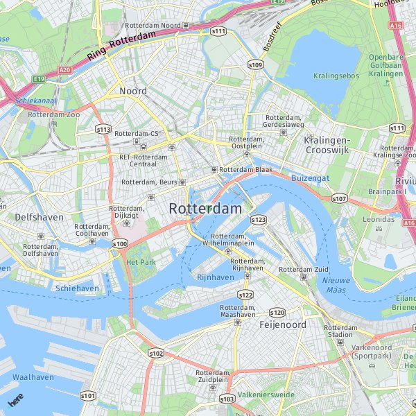 HERE Map of Rotterdam, Netherlands