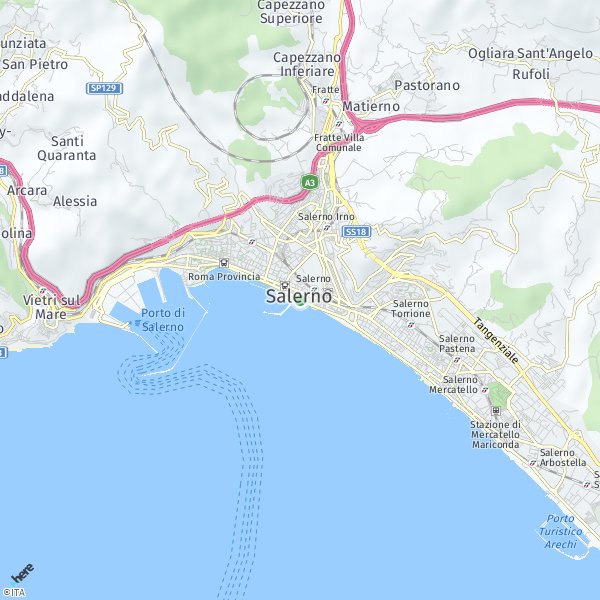 HERE Map of Salerno, Italy