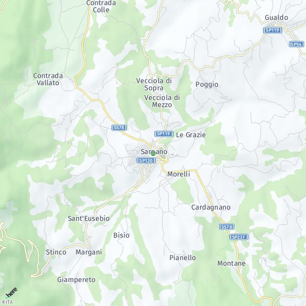 HERE Map of Sarnano, Italy