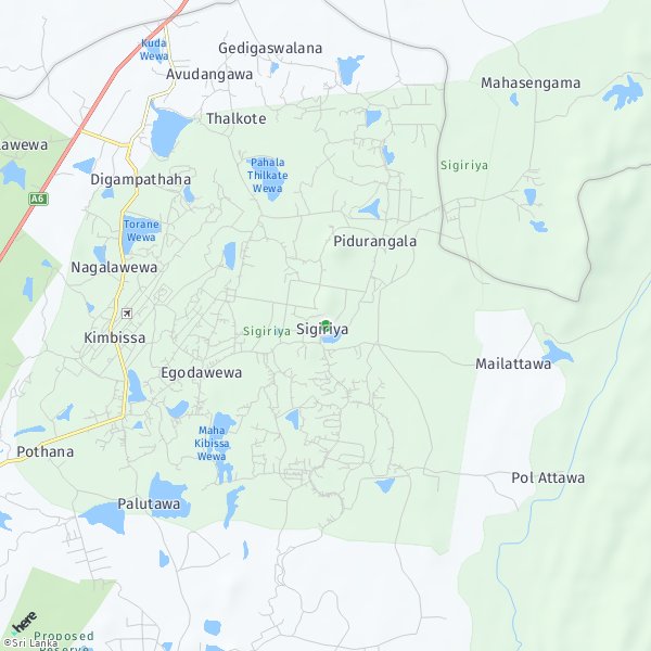 HERE Map of Sigiriya, Sri Lanka
