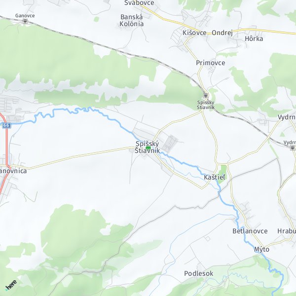 HERE Map of Spišský Štiavnik, Slovensko