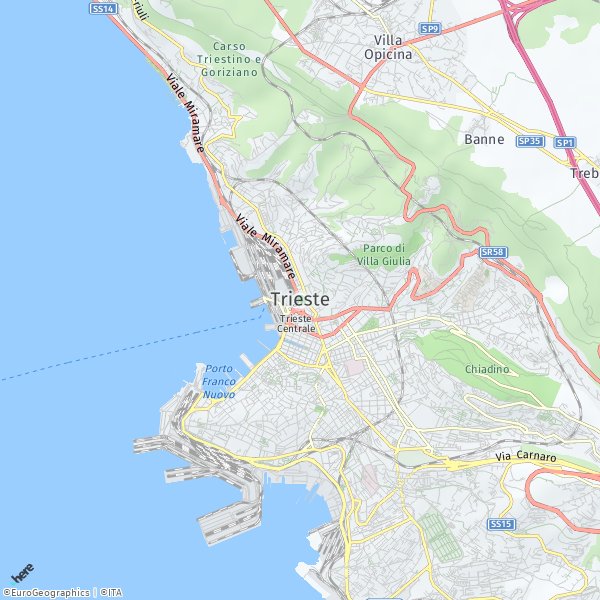 HERE Map of Trieste, Italia