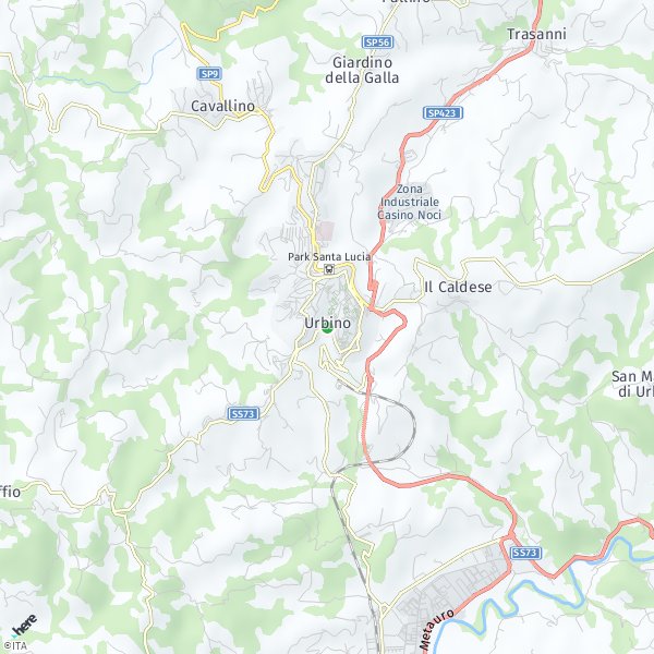 HERE Map of Urbino, Italia