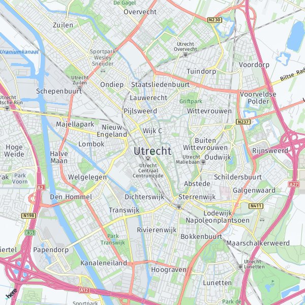 HERE Map of Utrecht, Netherlands