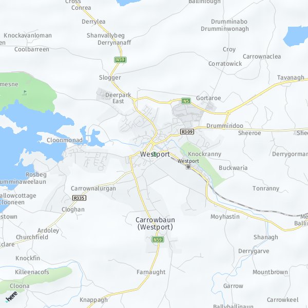 HERE Map of Westport, Ireland
