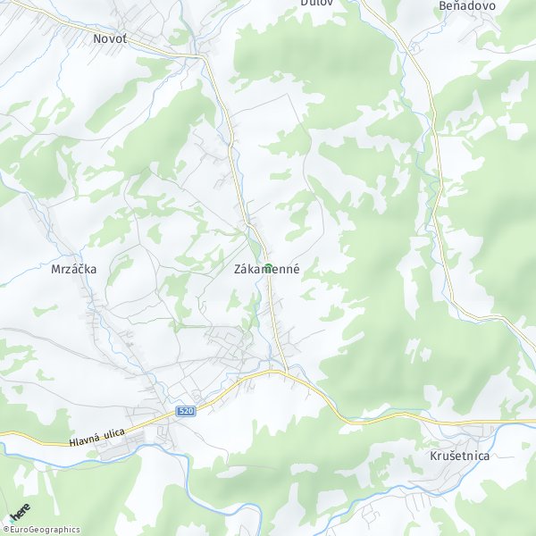 HERE Map of Zákamenné, Slovensko
