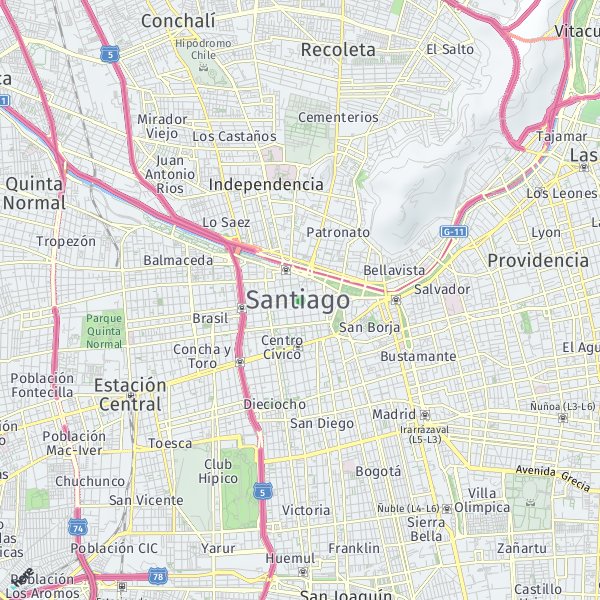 HERE Map of Santiago, Chile
