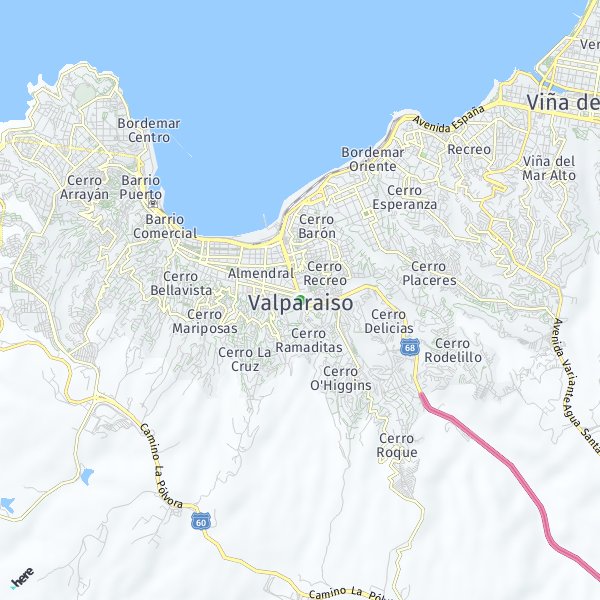 HERE Map of Valparaíso, Chile
