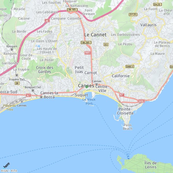 HERE Map of Cannes, France