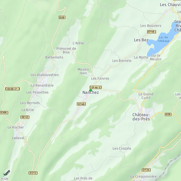 HERE Map of Chaux-des-Prés, France