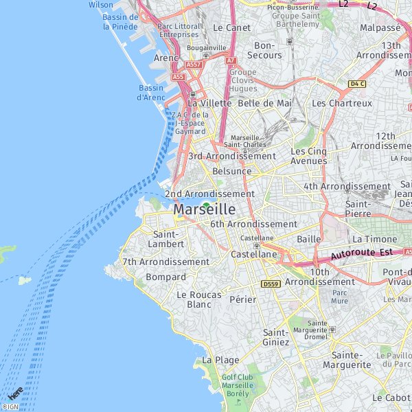 HERE Map of Marseille, France