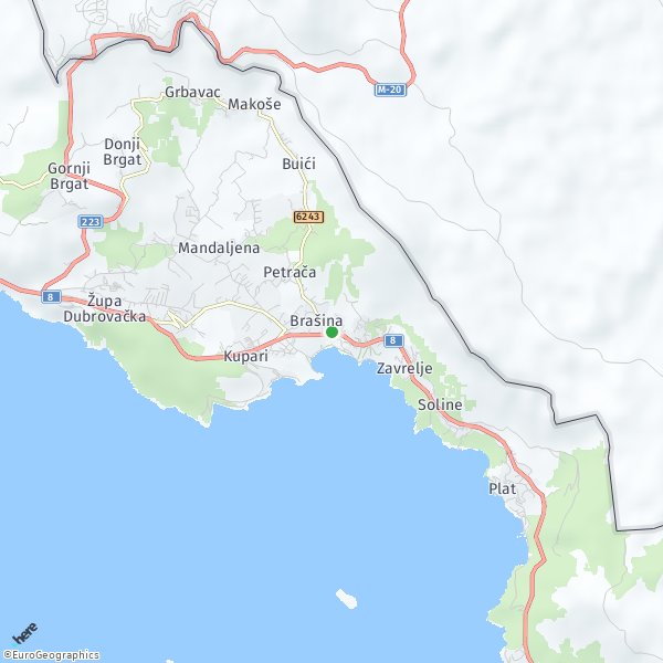 HERE Map of Mlini, Hrvatska