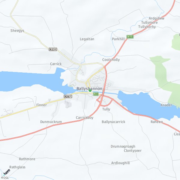 HERE Map of Ballyshannon, Ireland